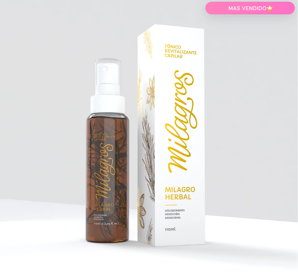 Tónico Revitalizante Capilar Milagro Herbal (tónico con romero)