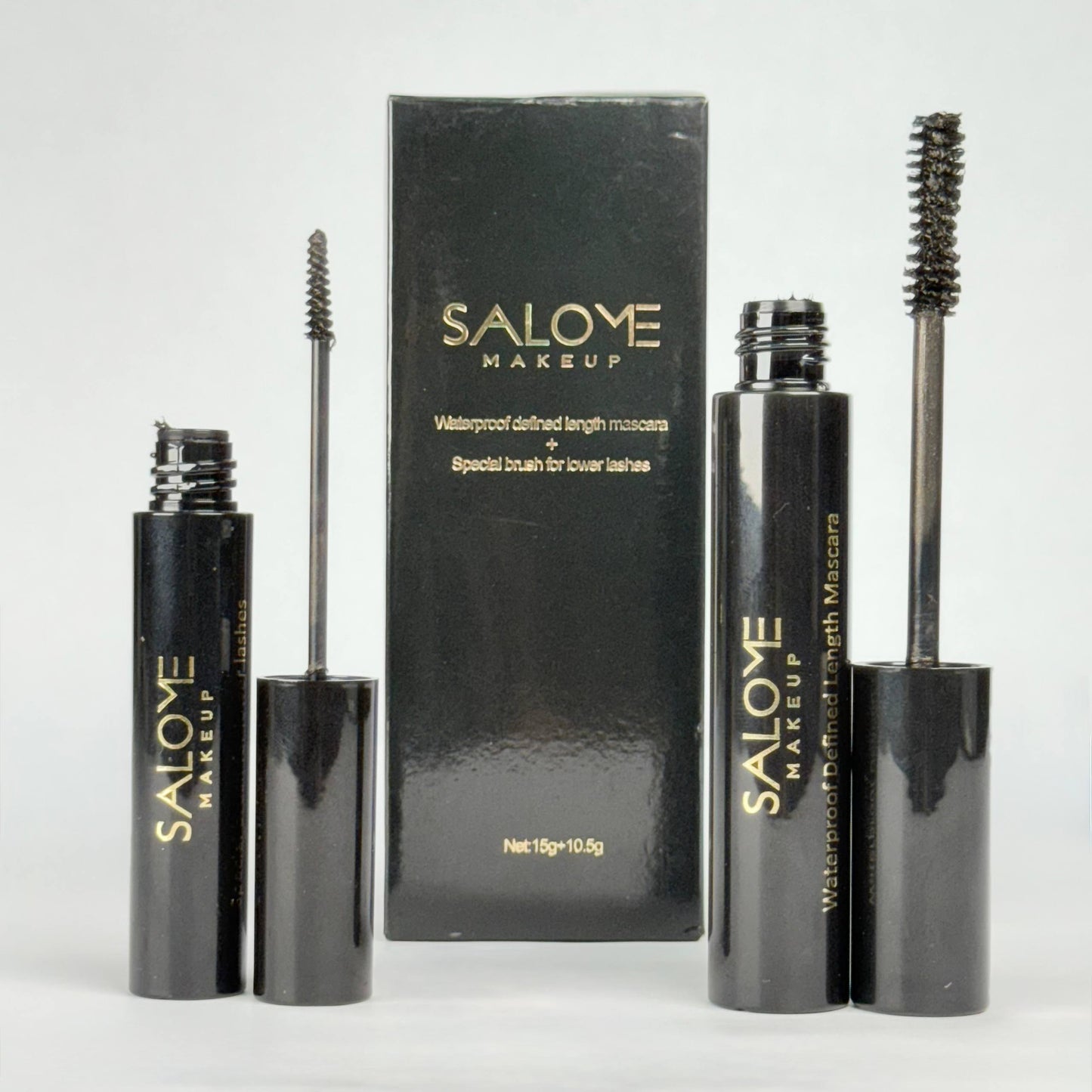 MÁSCARA DE PESTAÑAS RESISTENTE AL AGUA CON CEPILLO ESPECIAL PARA PESTAÑAS INFERIORES SALOME
