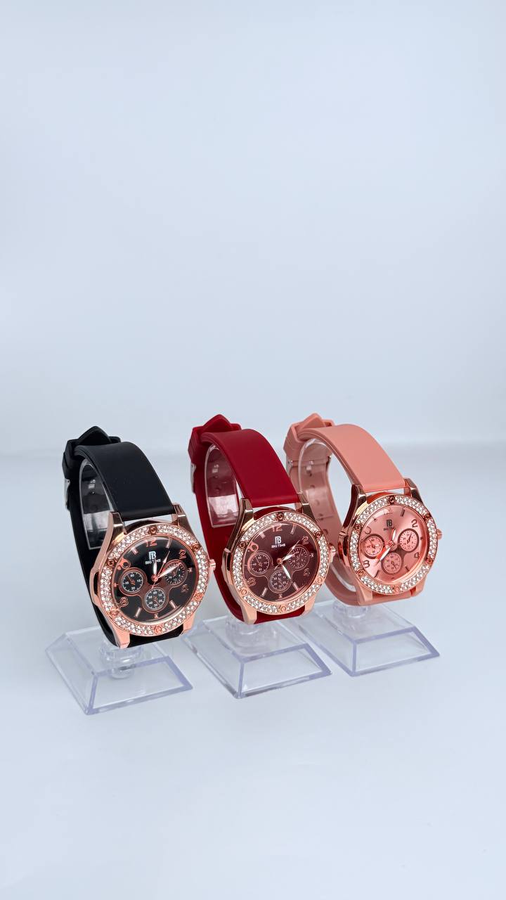 Reloj de dama de colores con piedreria
