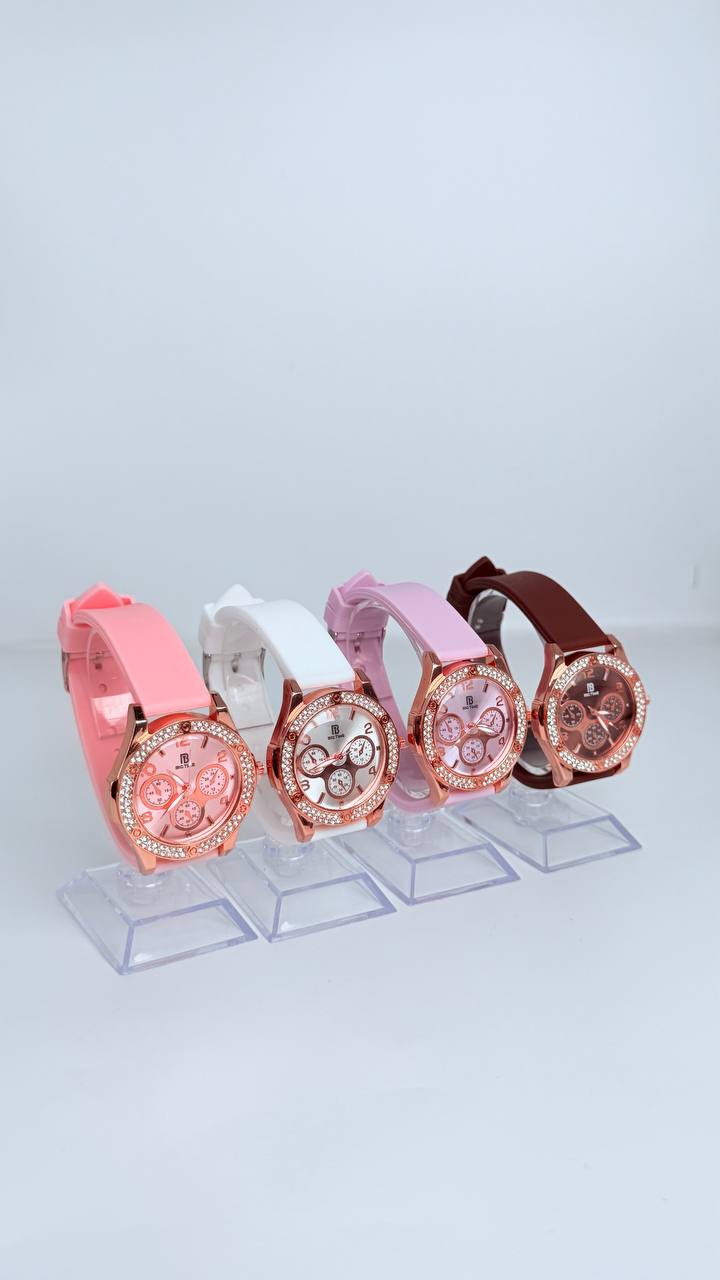 Reloj de dama de colores con piedreria