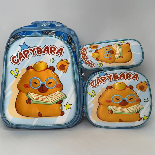 Morral triple de capibara para niño