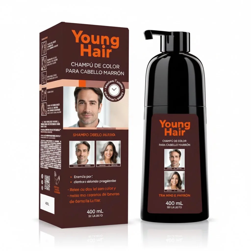Shampoo de color para cabello marrón young hair al mayor · BIGTIME Venezuela · capilares