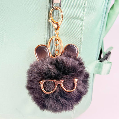 Llavero de pompón de conejito