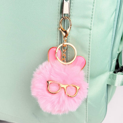 Llavero de pompón de conejito