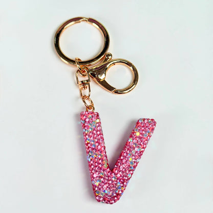Llavero brillante de letra