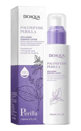 Loción hidratante anti-edad nutritiva con polipéptidos de perilla
