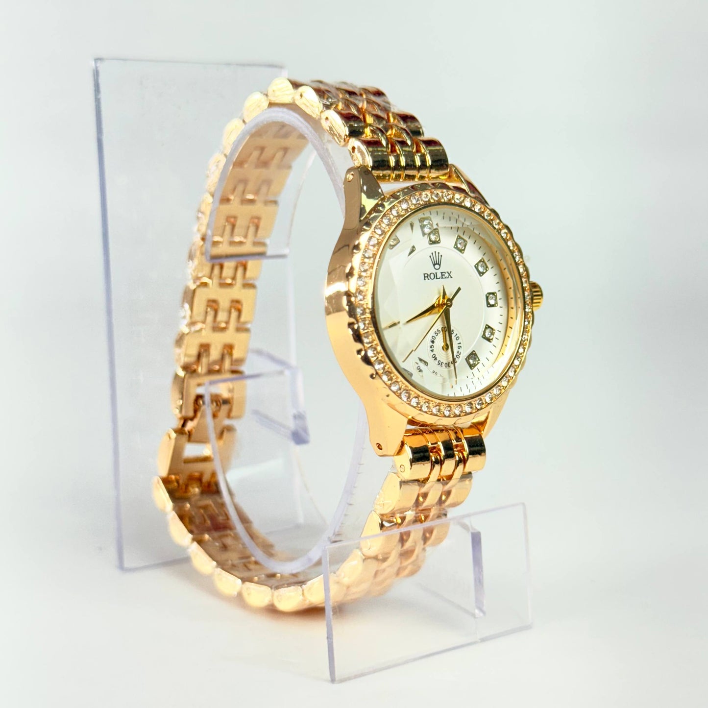 Reloj Rolex de dama con pedrería