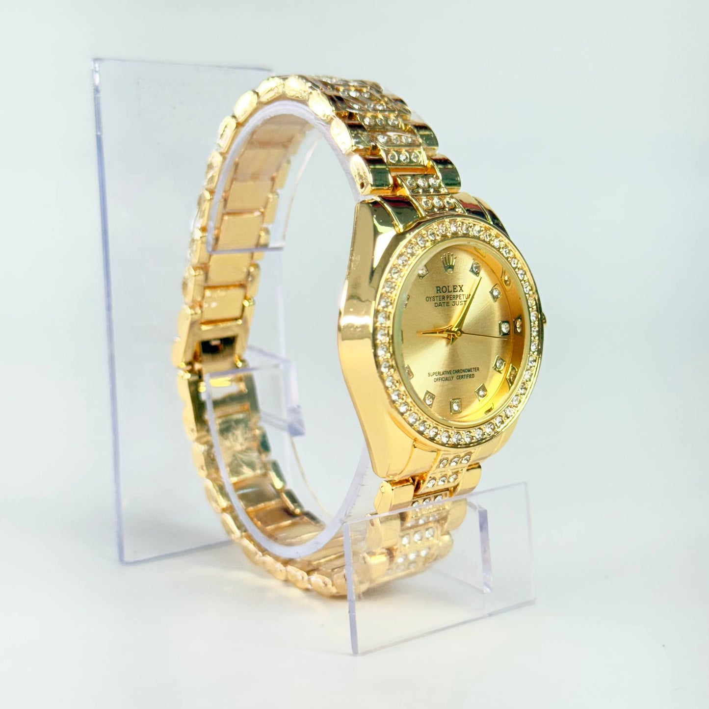 Reloj Rolex de dama con pedrería