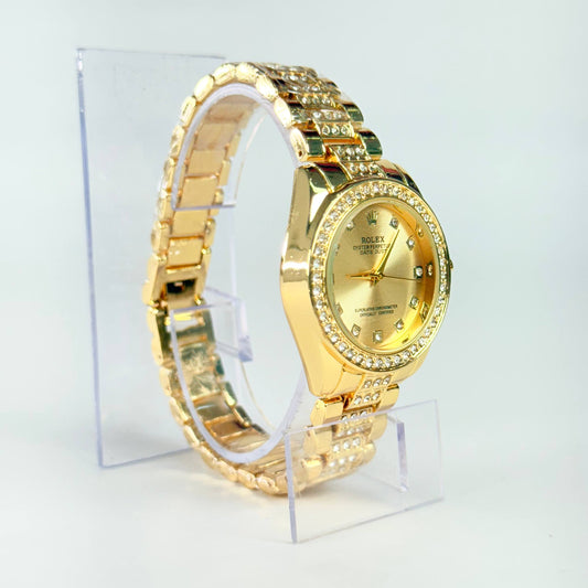 Reloj Rolex de dama con pedrería