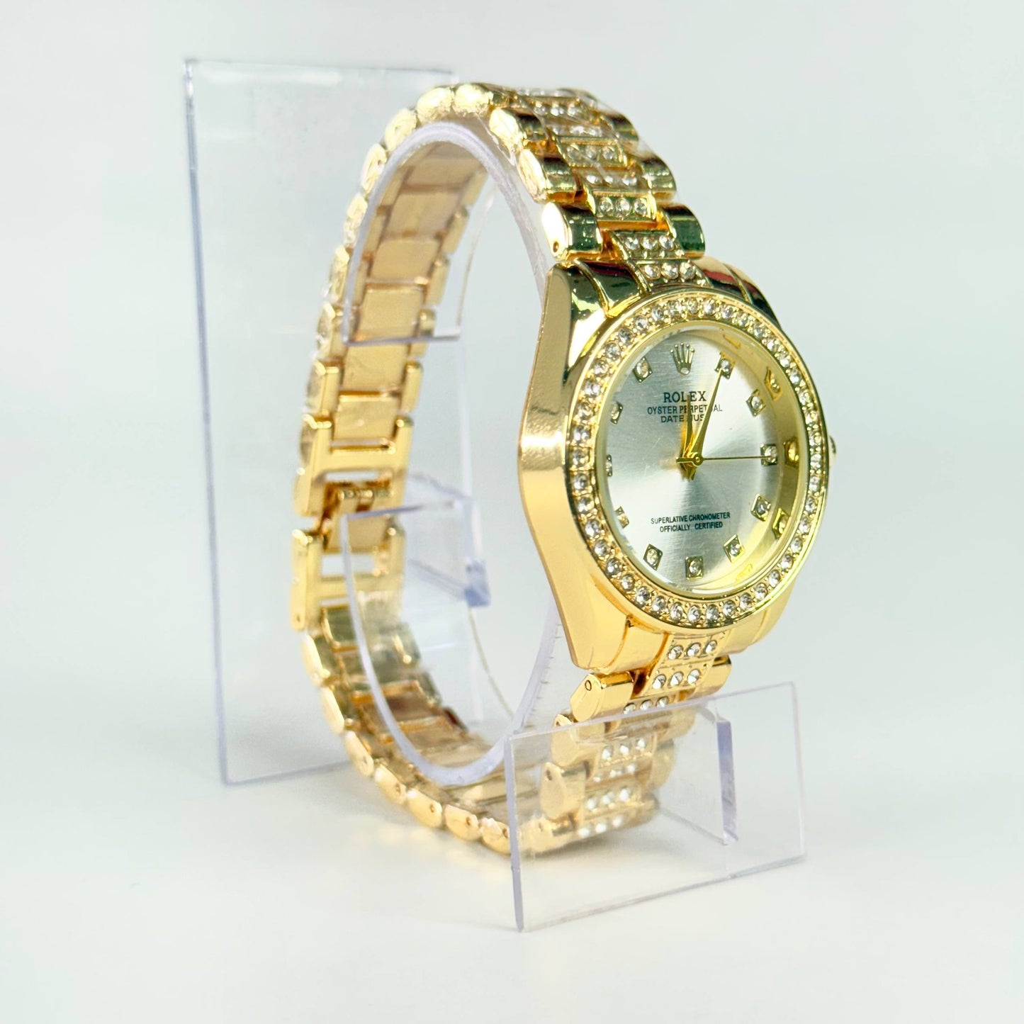 Reloj Rolex de dama con pedrería