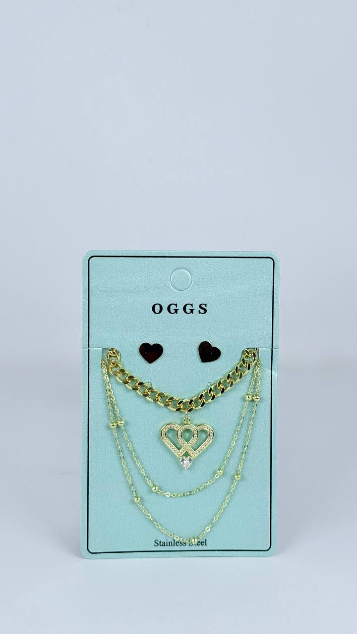 Set cadena con dije y gargantilla