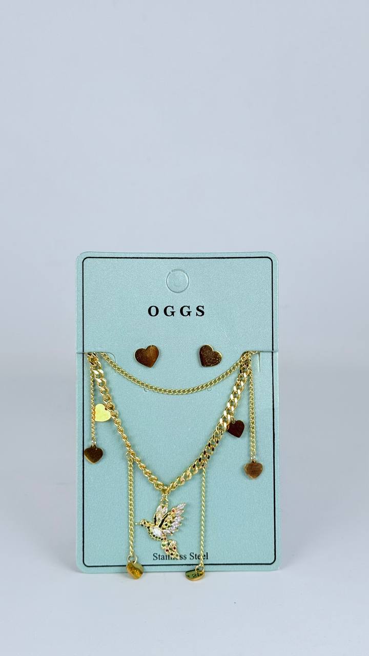 Set cadena con dije y gargantilla