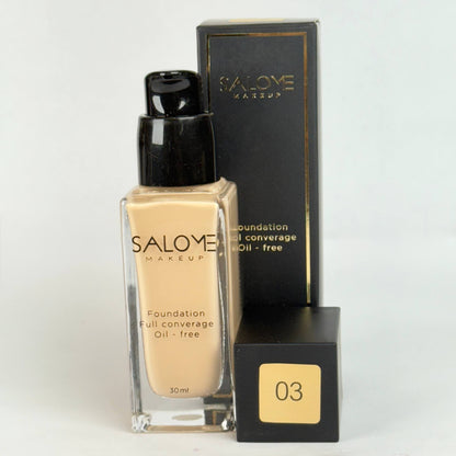 Base de maquillaje cobertura total sin aceite salome