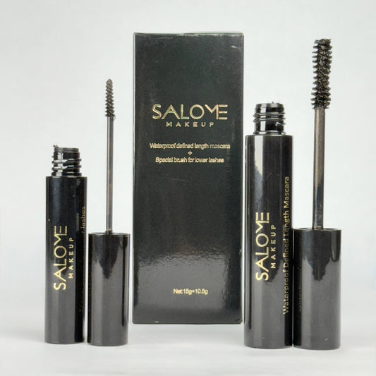 MÁSCARA DE PESTAÑAS RESISTENTE AL AGUA CON CEPILLO ESPECIAL PARA PESTAÑAS INFERIORES SALOME