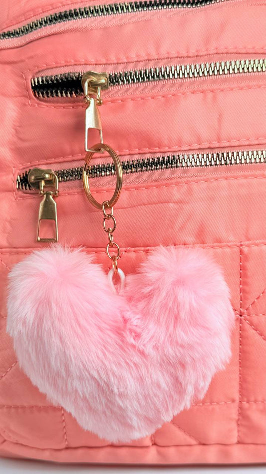 Llavero pompon corazon