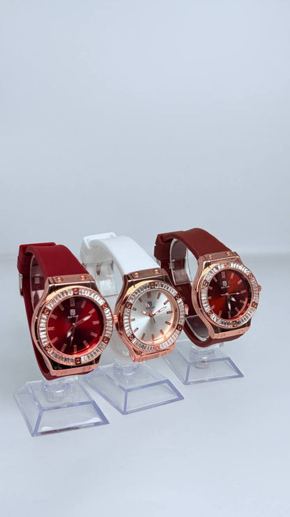 Reloj de dama de colores con piedreria